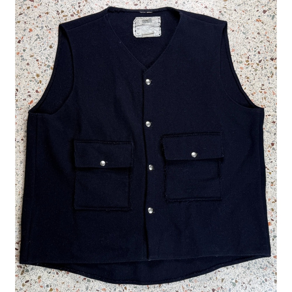 Steel Grip Men's Snap Button Blue Wool Vintage Vest Size XL